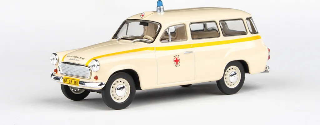Škoda 1202 Ambulance 1964 Abrex 1:43 - Finitions Réalistes MÚNZ Brno Diecast