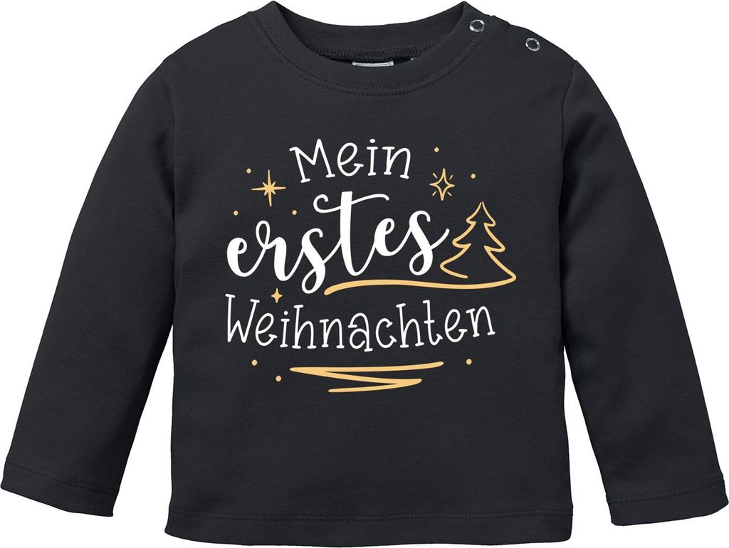 Baby Langarmshirt Spruch Mein erstes Weihnachten Babyshirt Weihnachtsmotiv XMAS Outfit Newborn Einjährige SpecialMe