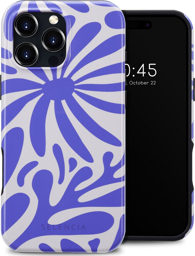Selencia Vivid Rückabdeckung mit MagSafe iPhone 16 Pro Max - Modern Bloom Sapphire Blue
