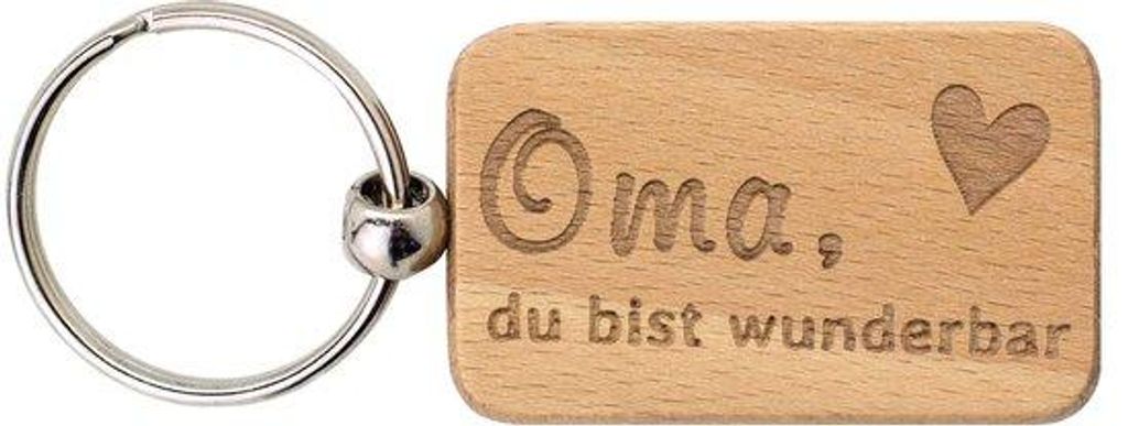 Holzschlüsselanhänger mit Inschrift für Oma