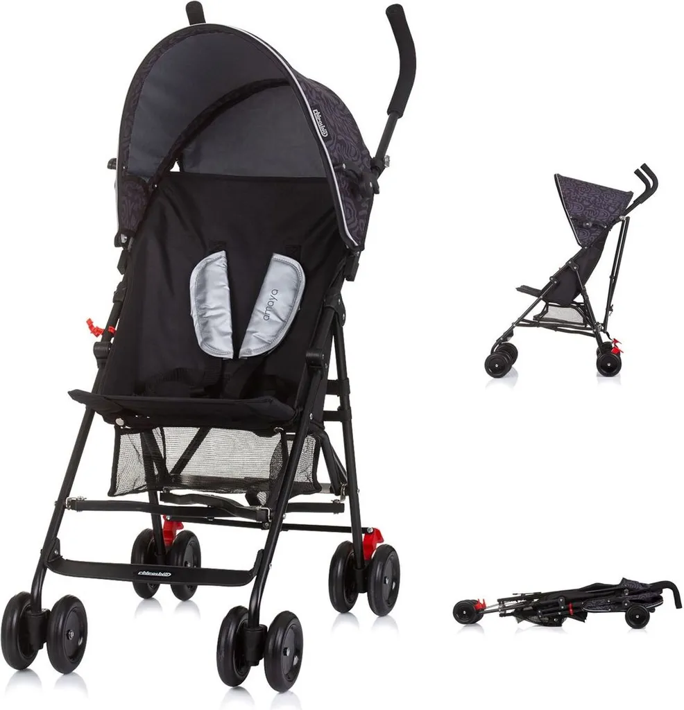 Poussette Légère Amaya Chipolino avec Toit Solaire et Grand Panier Noir
