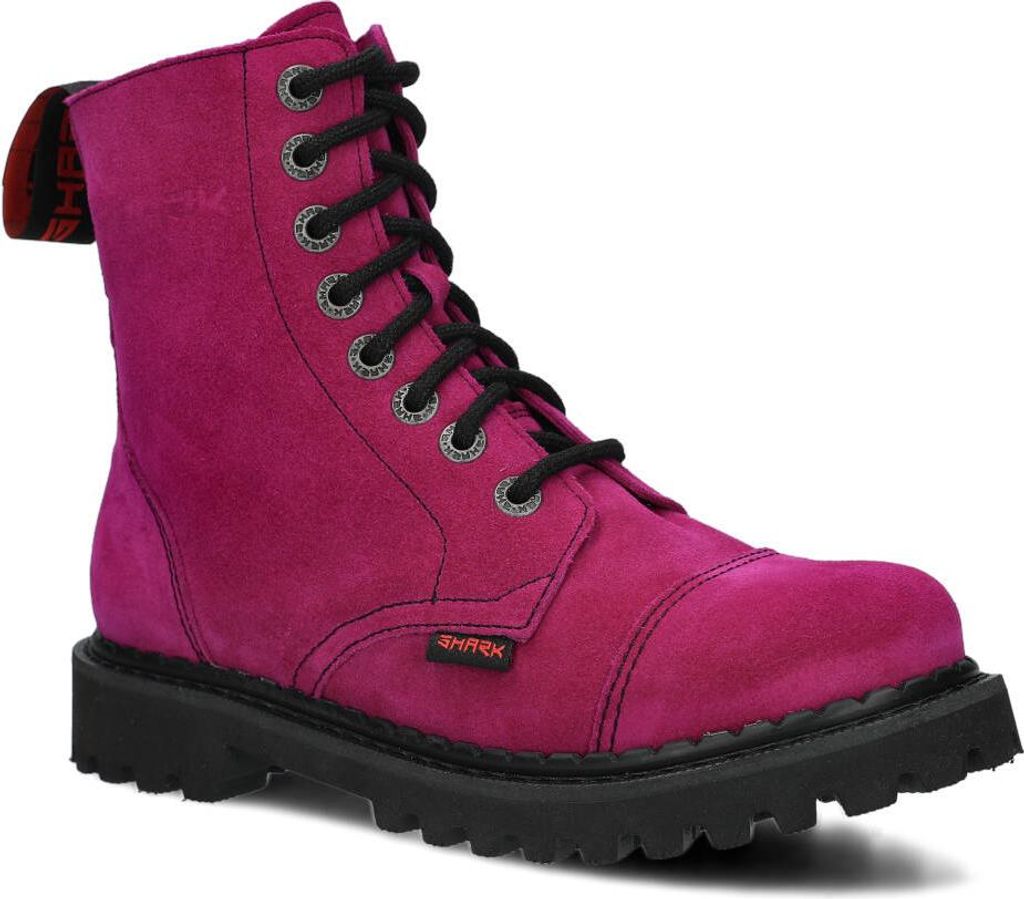 NAGABA Stiefel Damen Herren Springerstiefel 8-Loch - Leder - Lila - 37