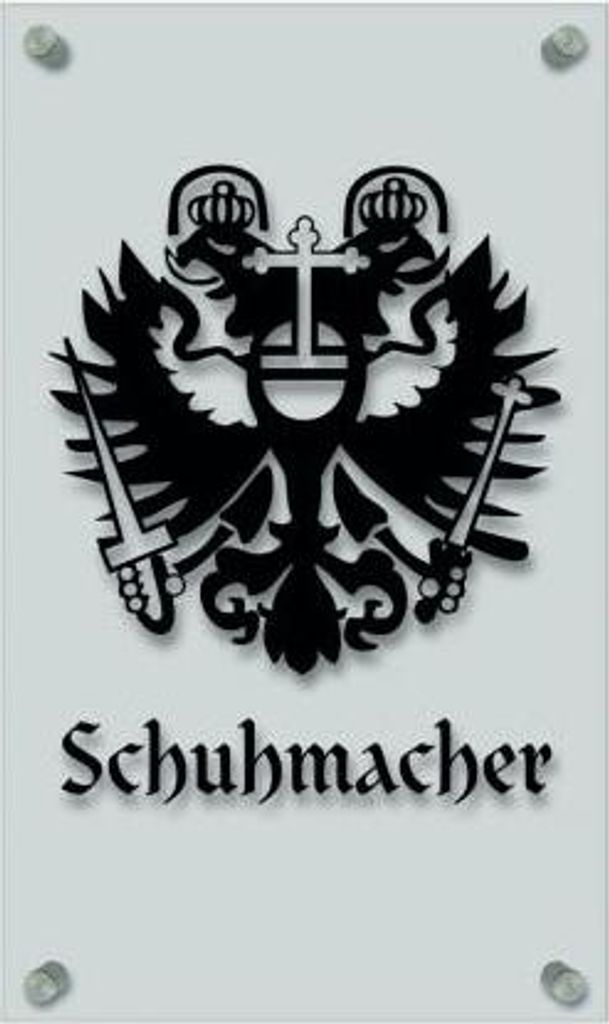 Zunftschild Handwerkerschild - Schumacher - beschriftet auf edler Acryl-Kunststoff-Platte – 309419 Color - schwarz