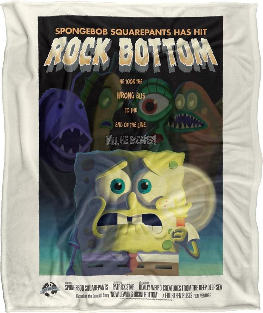 SpongeBob SquarePants - "Rock Bottom" Decke, Seidig, Supersoft TV24068 (Einheitsgröße) (Bunt)