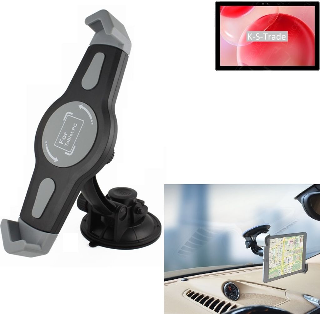 K-S-Trade Scheiben-Halterung für Tablets kompatibel mit Blackview Tab 9 KFZ Tablet Saugnapf Auto Halterung Windschutzscheibe Holder Halter