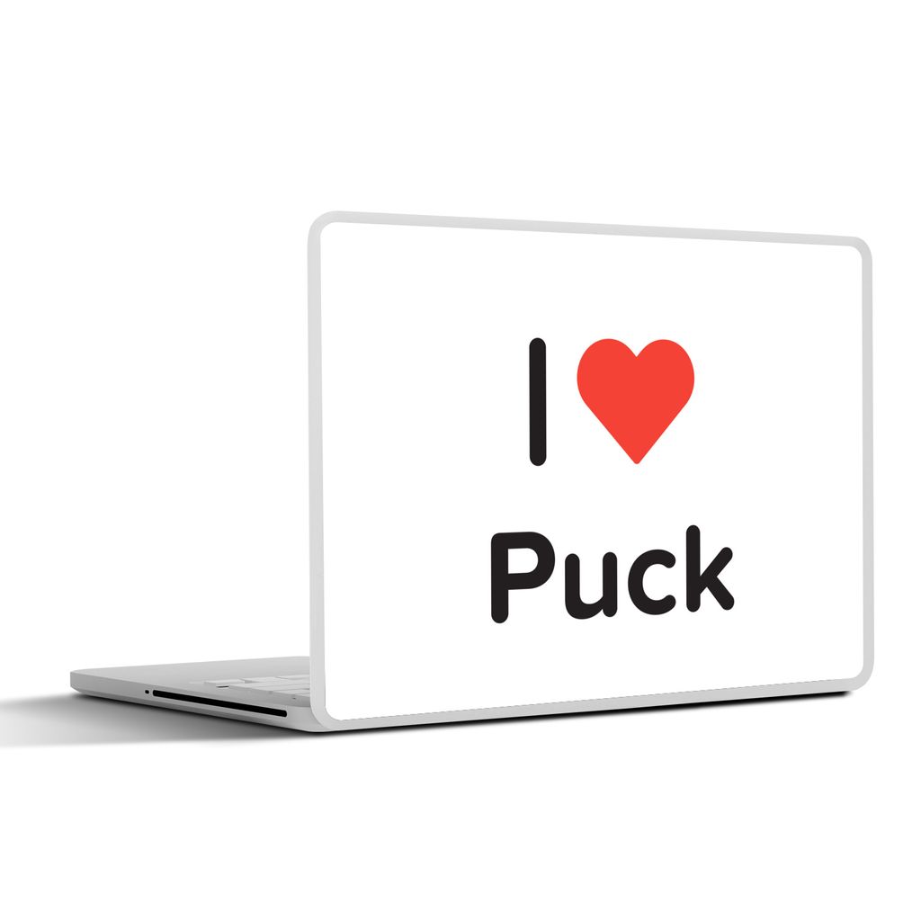 MuchoWow Laptop Aufkleber Sticker Cover Ich liebe - Puck - Mädchen 40x30 cm - Laptop Dekoration - Selbstklebend