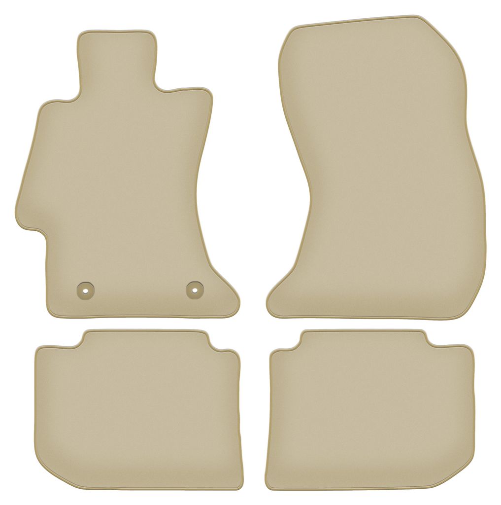 Velours-Fußmatten PREMIUM beige passend für Subaru XV (2011-2017, Crossover) – mit Befestigungen – passgenau