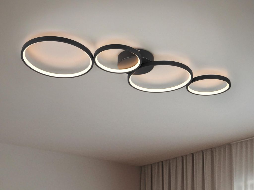 Trio Rondo LED stropní svítidlo 37W stmívatelné černé matné Obrázek produktu 