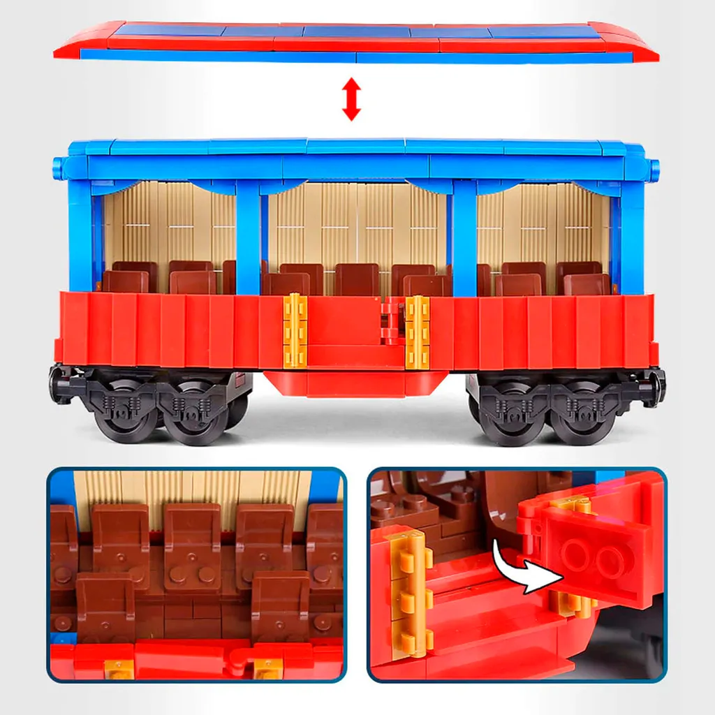 Train électrique de Noël télécommandé en briques - Modèle RC 450 pièces - 12