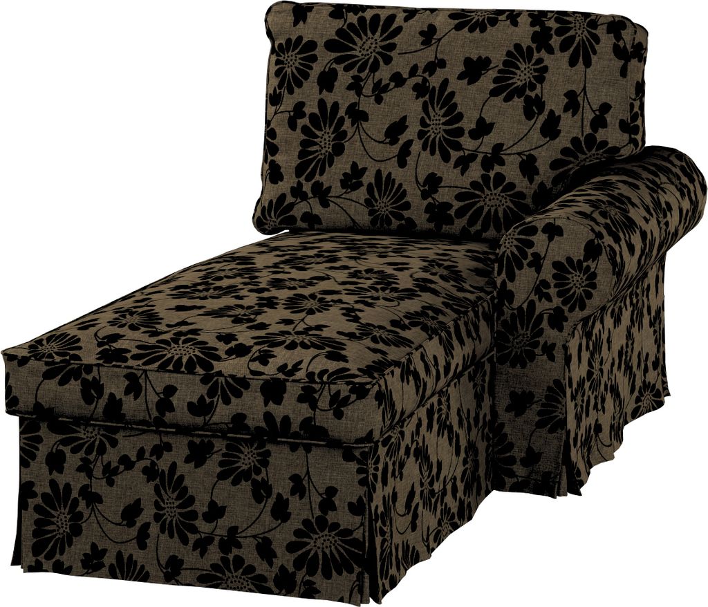 Dekoria Bezug für Ektorp Récamiere rechts, beige-schwarz, Produktbild 
