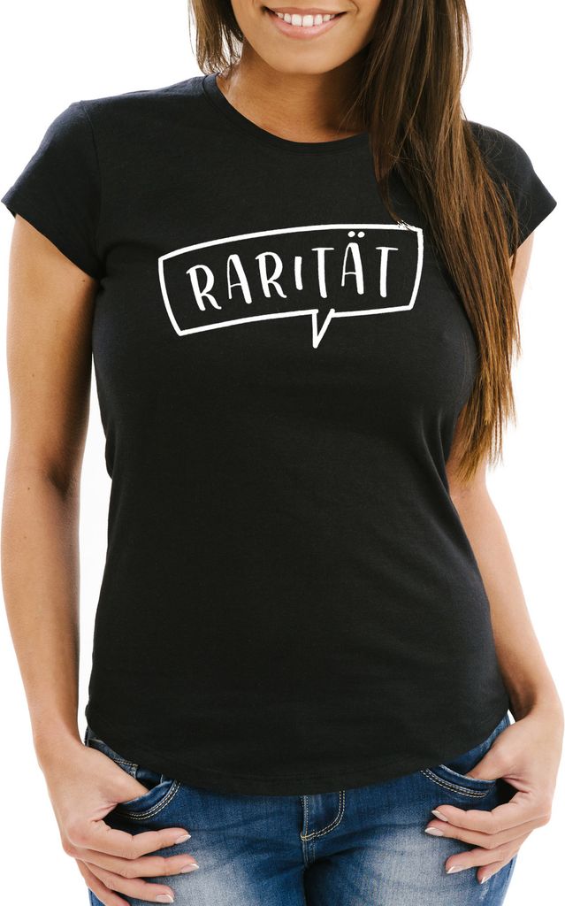witziges Damen T-Shirt "Rarität" Sprüche Spruch Fun-Shirt Geburtstag Moonworks schwarz XXL