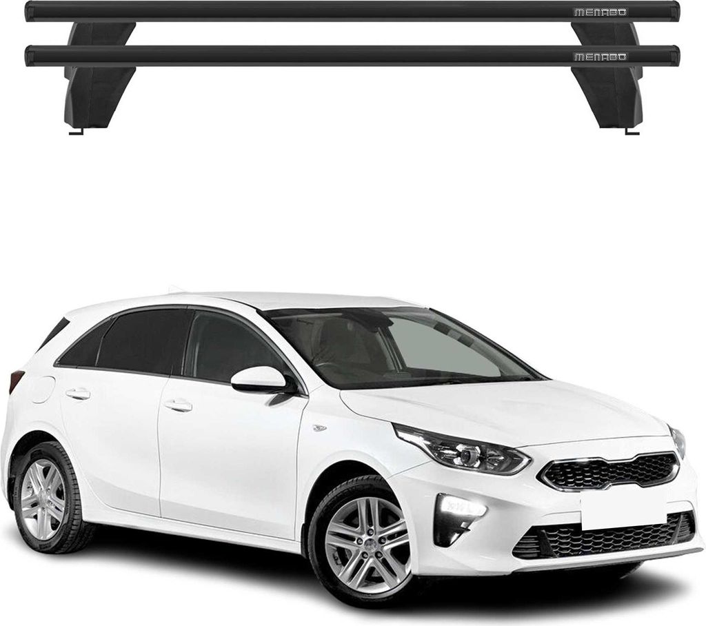 Menabo Dachträger Grundtäger für Kia Ceed 2018-2025 75kg Aluminium Schwarz 2 tlg