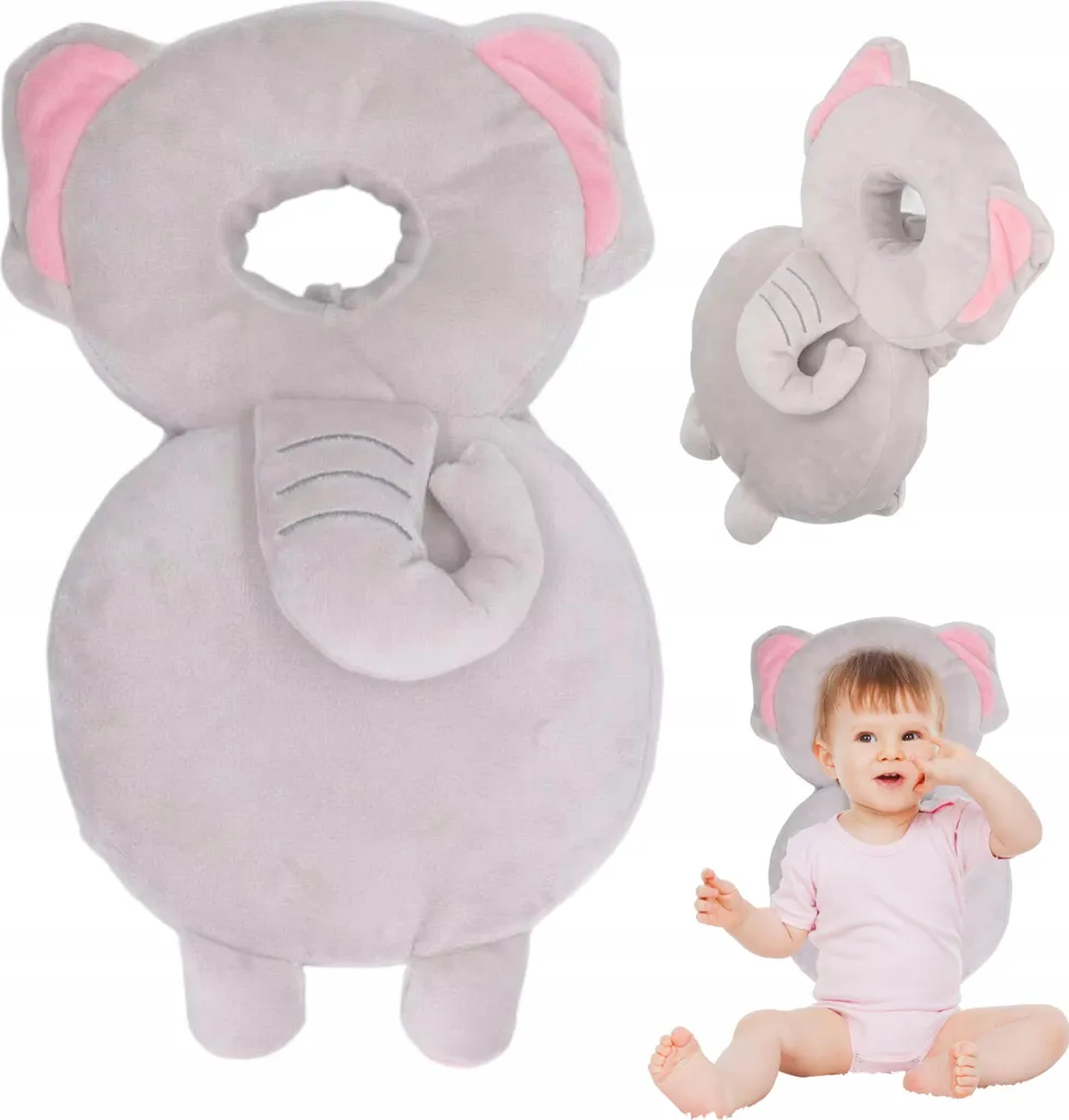 Protection tête bébé antichoc Eléphant - Sac à dos réglable léger