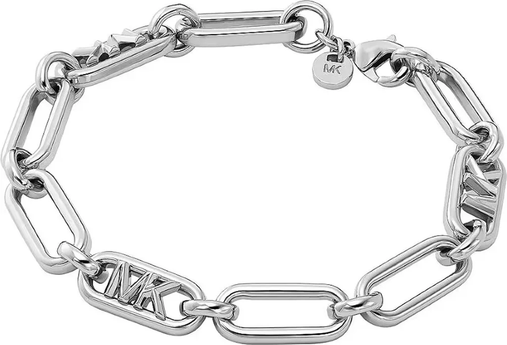 Bracciale Michael Kors Empire Logo MKJ828500040 Placcato Platino Silver