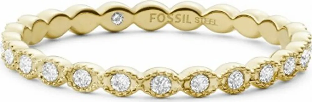 Anello Vintage Fossil Placcato Oro e Cristalli JF03749710 - Ultimi Pezzi