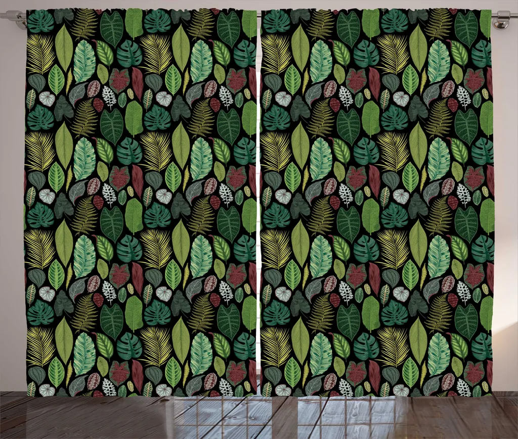 Tenda Boho Rustica ABAKUHAUS 280x175 Multicolore - Foglie d'Autunno