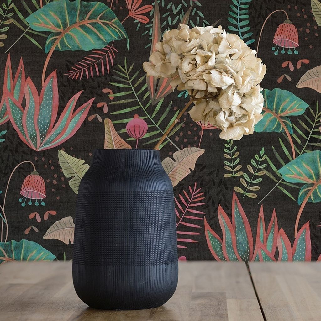 Tapete Lenni Blumen M1-No.10958 Vlies Schwarz Bunt Tadessi 10.05 m x 0.53 m