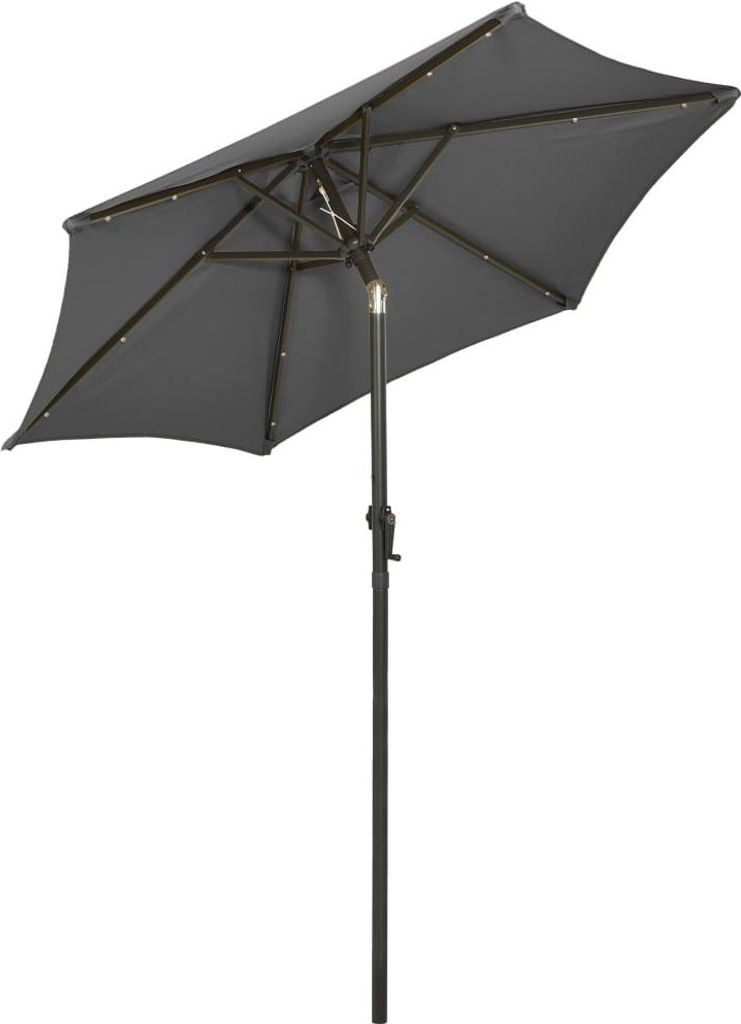 vidaXL Parasol avec éclairage LED Anthracite 200x211 cm Alu Image du produit 