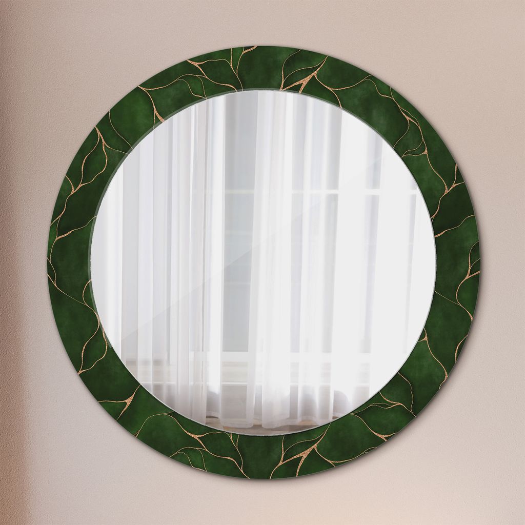 Ø70cm Spiegel - Glasrahmen mit Aufdruck - Wandspiegel Produktbild 