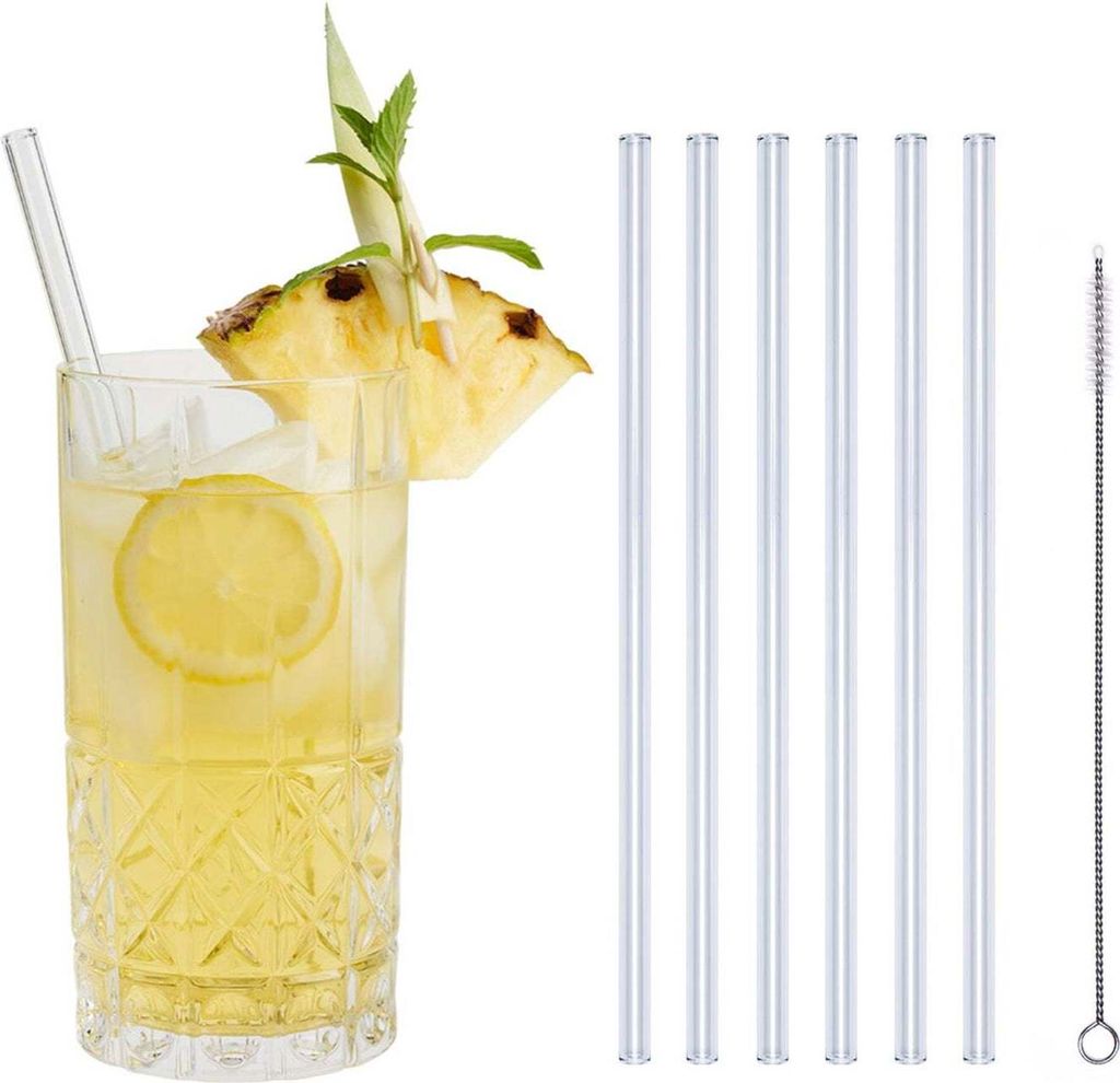 PROFINO SELECT Glastrinkhalm Set 7 tlg. - Länge 23 cm