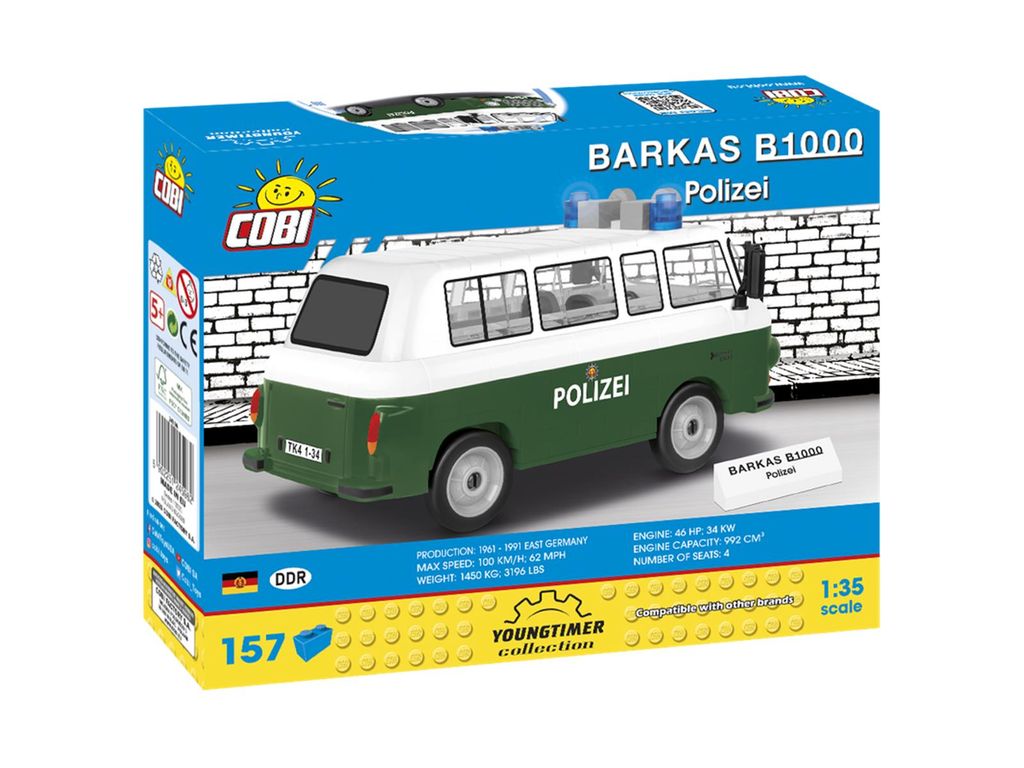 COBI 24596 Barkas B1000 Policie, 1:35, 157 k Obrázek produktu 2