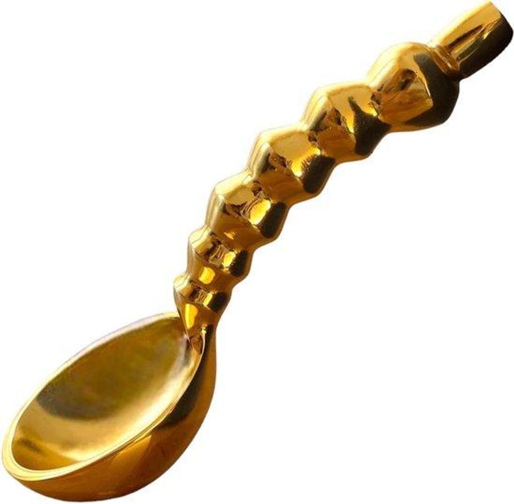 Goldener Becherlöffel mit Beads - Dekoration und Inspiration für Tischkunst - Glasopfer und Schaufel
