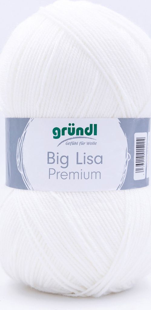 Gründl Big Lisa Wolle 665m 250g Strickgarn Häkeln Stricken Handarbeiten Weiß