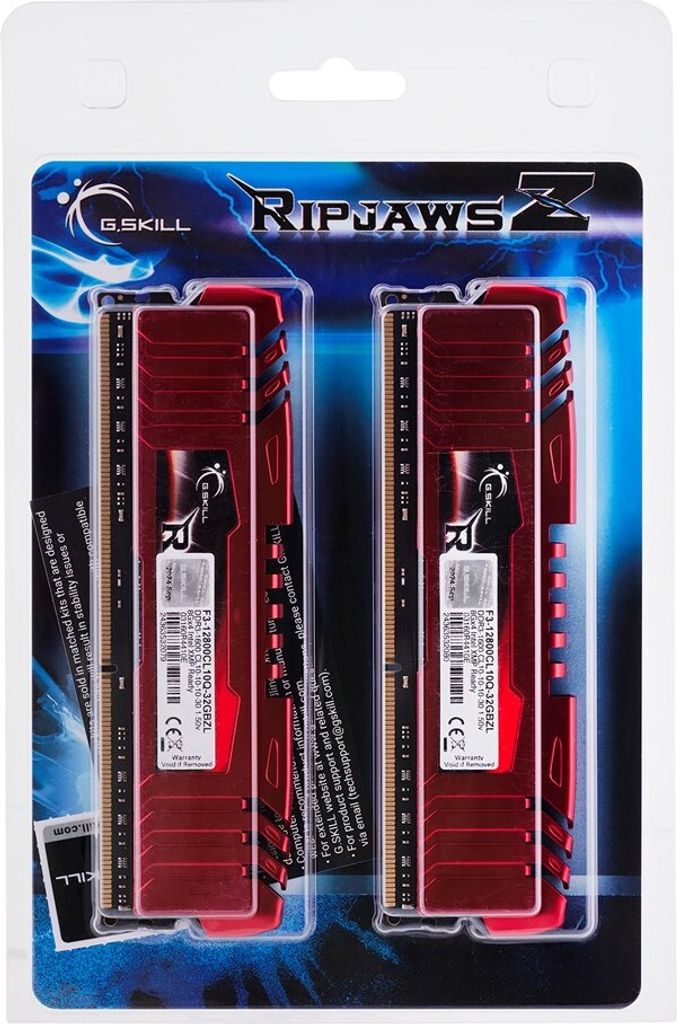 G.Skill 32GB DDR3-1600 CL10 RipjawsZ, 32 GB, 4 x 8 GB, Obrázok produktu 