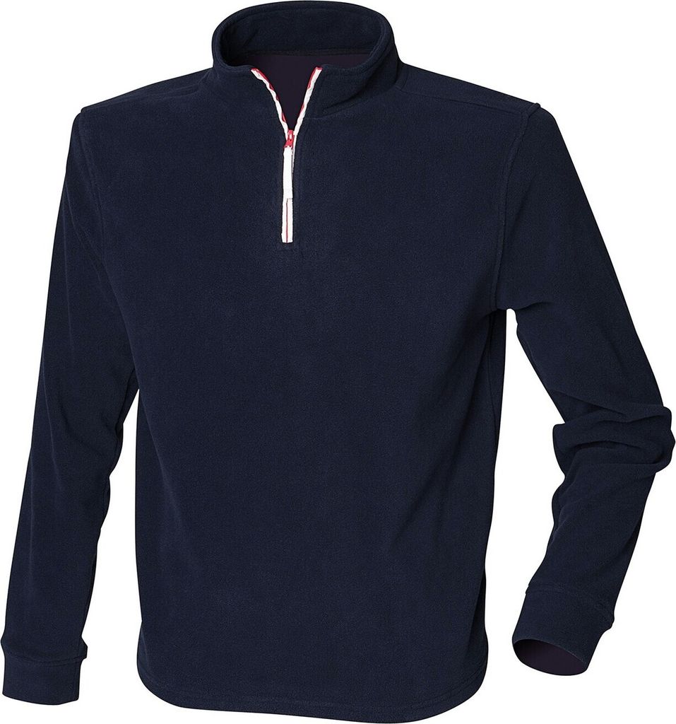 Finden & Hales - Fleece-Oberteil Reißverschluss für Herren PC6344 (XL) (Marineblau/Weiß)