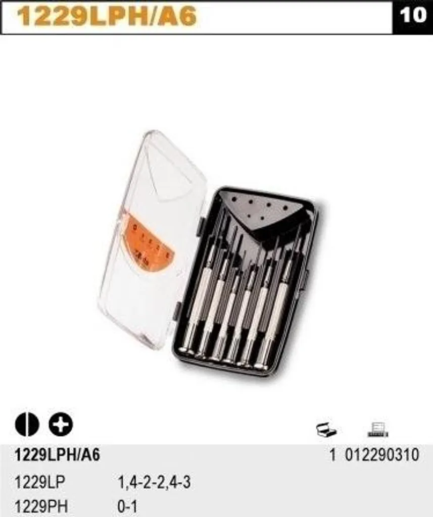 Coffret Micro-tournevis Beta Transparent avec Embouts Ph0 et Plats