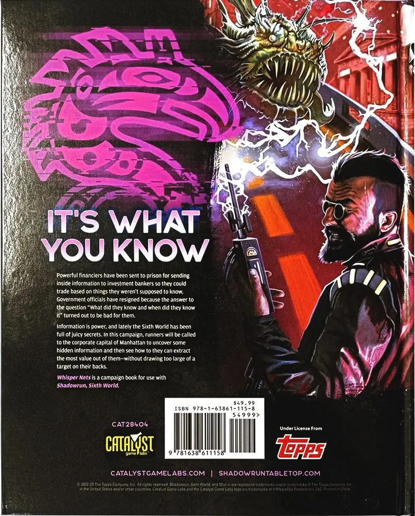 Shadowrun 30 Nights Jeu de Rôle sur Table Édition ENG - Campagne Toronto - 2