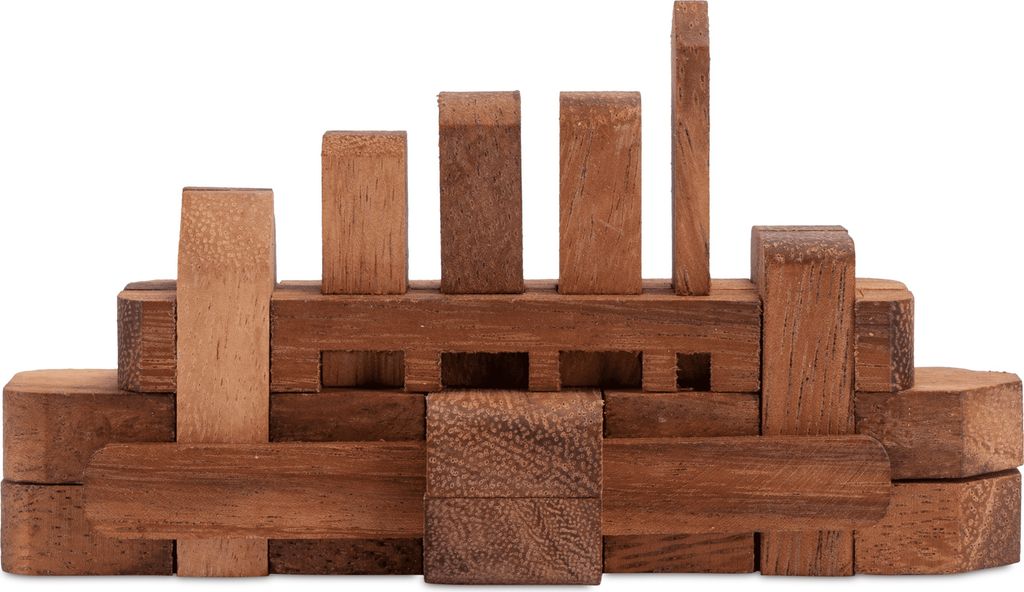 Schiff Gr. S – 3D Holzpuzzle mit 16 Bausteinen | Knobelspiel aus Samena-Holz