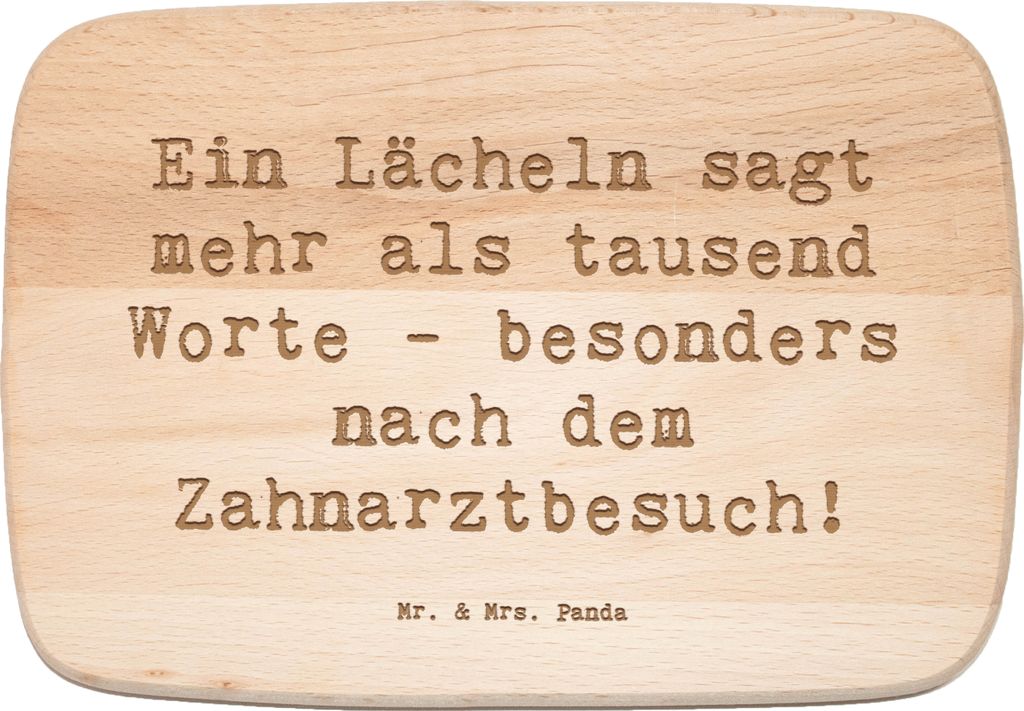 Mr. & Mrs. Panda Holz Schneidbrett Spruch Zahnärztin Lächeln - Transparent - Geschenk, tausend Worte, Schneidebrett, Zahnarzt, Berufsliebe, Zahna...