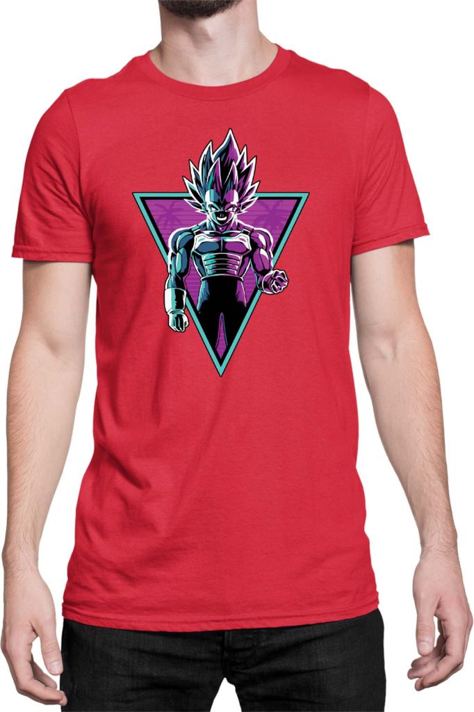 Herren T-Shirt Dragon Anime Manga Ball Z Retro Vegeta 01, Man 2XL / Rot
