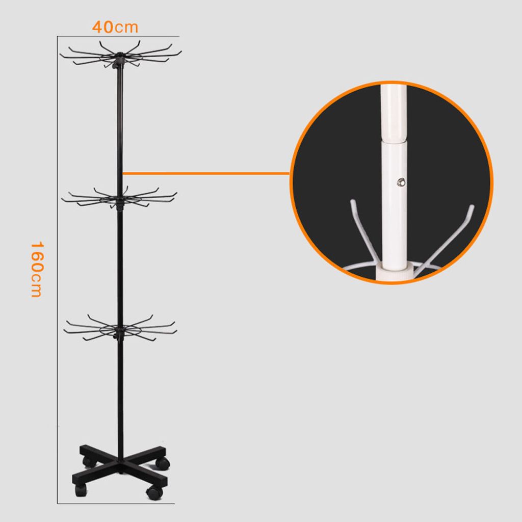 Drehbarer Sockenschrank,Mobilregal,Schmuckständer,Displayständer,Ständer,Regal,Drehständer Schwarz 3-Ebenen