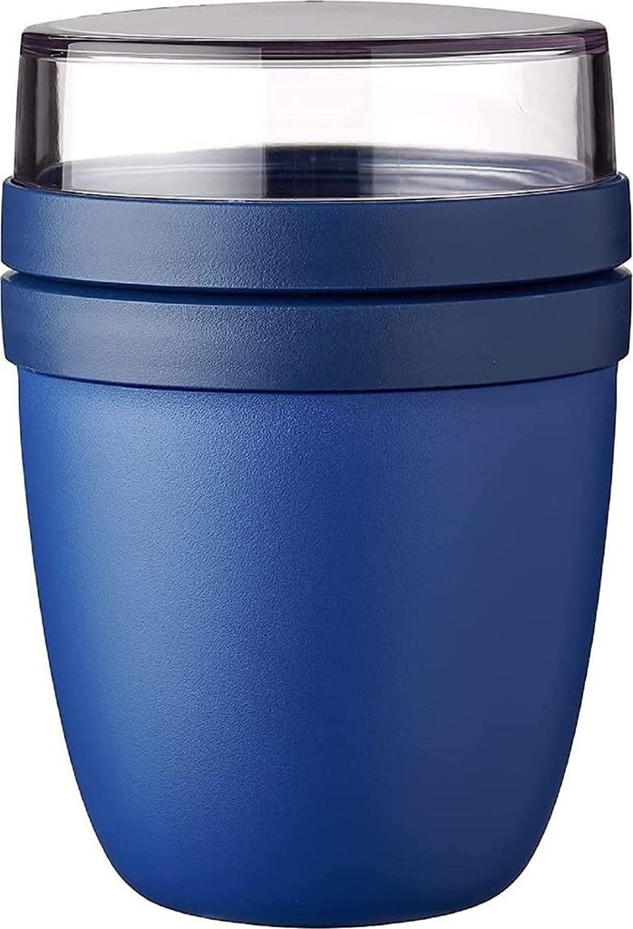 Mepal - Lunchpot Ellipse - Vivid Blue – 500 ml praktischer Müslibecher, Joghurtbecher, To go Becher – Geeignet für Tiefkühler, Mikrowelle un...