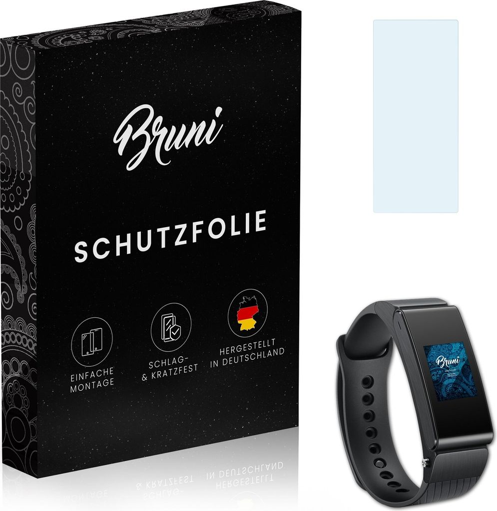 Bruni Basics-Clear 2x Schutzfolie kompatibel mit Huawei TalkBand B2 Folie