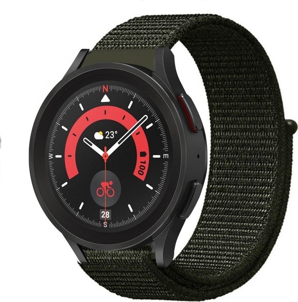 Strap-it Samsung Galaxy Watch 5 Pro Nylonarmband (Dunkelgrün)