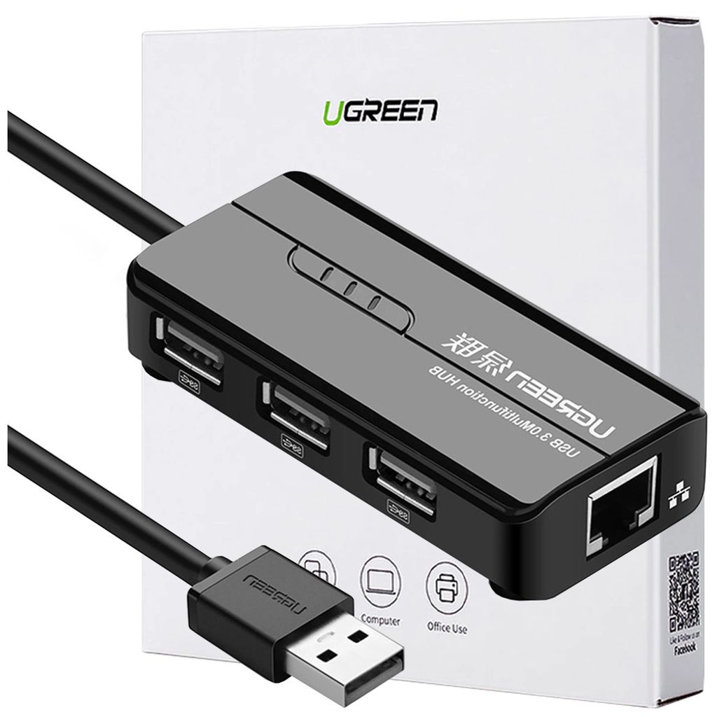 Ugreen 20264, USB 2.0 Micro-A, USB 2.0 Type-A, RJ-45, 480 Produktbild 
