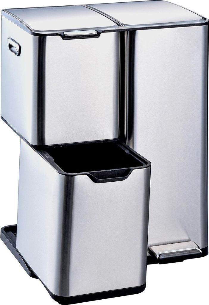 Mülltrennsystem Jannik 60 Liter Silber