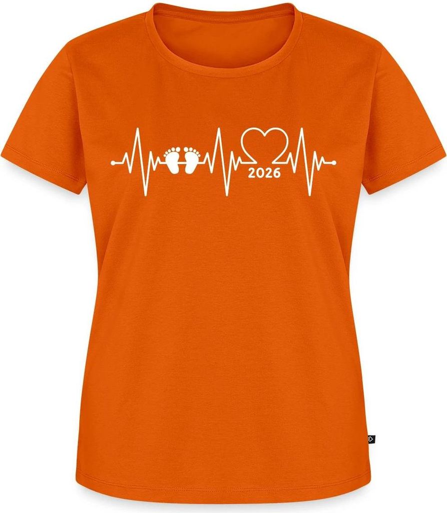 Spreadshirt Baby 2026 EKG Herzschlag Frauen Premium T-Shirt, XXL, Orange