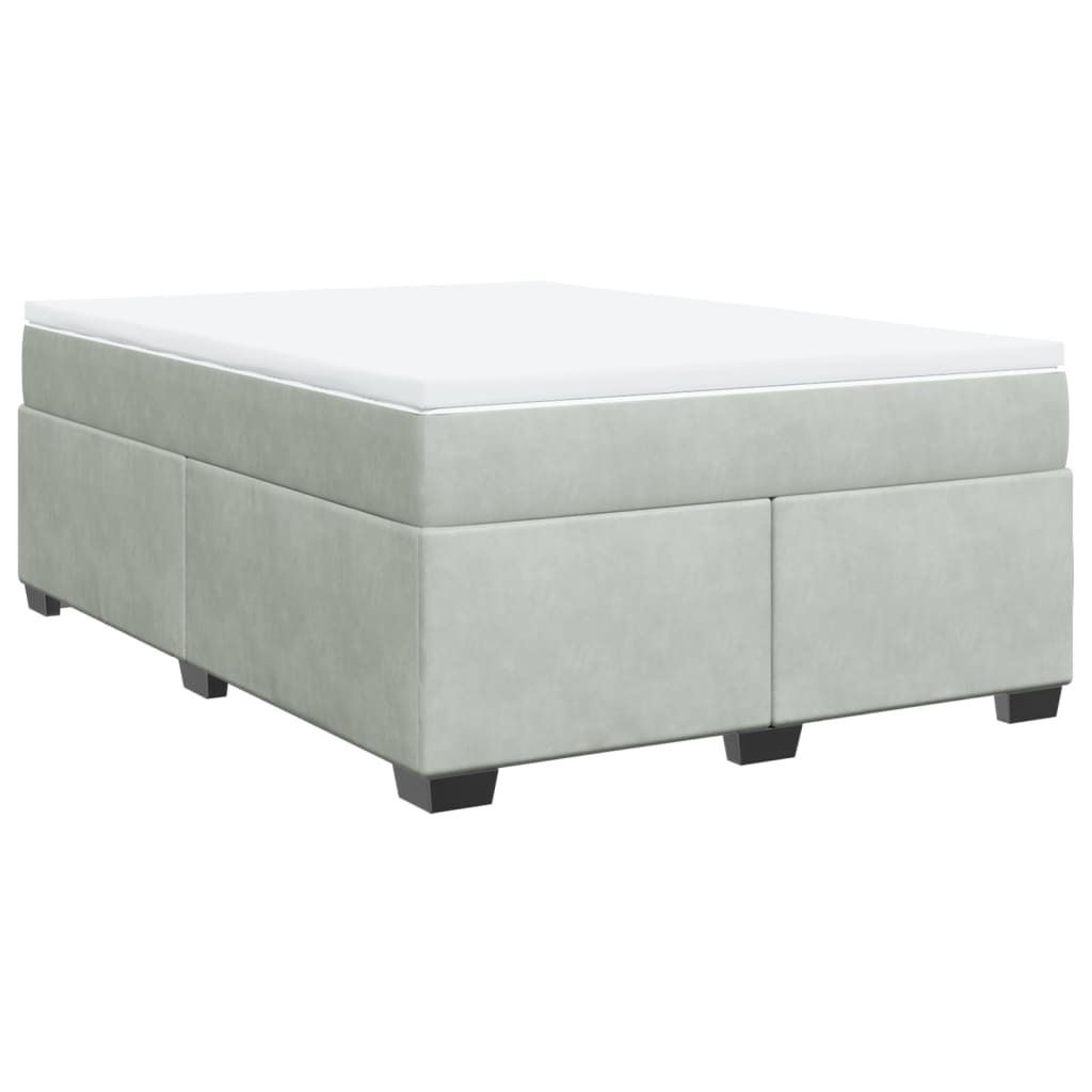 Boxspringbett mit Matratze Hellgrau 140x200 cm Samt Produktbild 