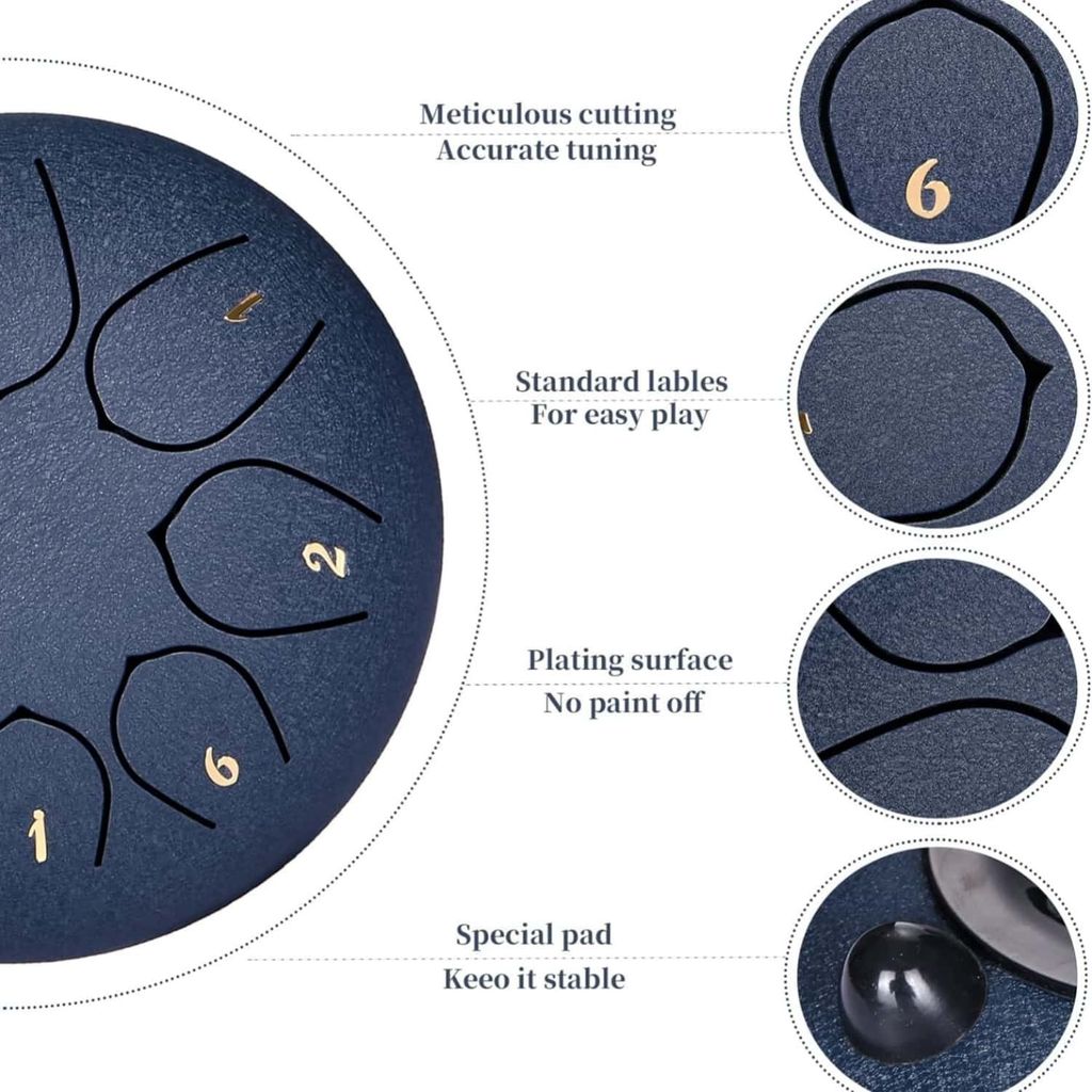 Steel Tongue Drum 6 Zoll 8 Töne Handpans Stahlzungentrommel Produktbild 3