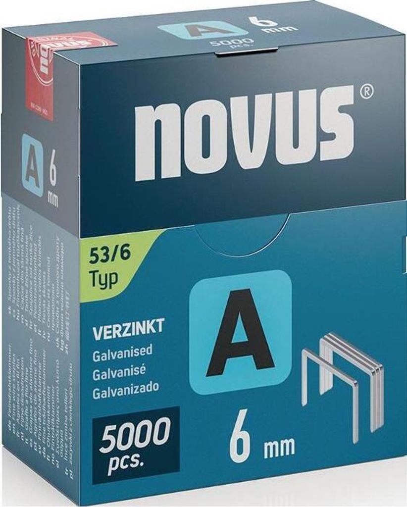 novus 042-0761 novus Tackerklammern Feindraht 53/6, 5.000 Imagen del producto 