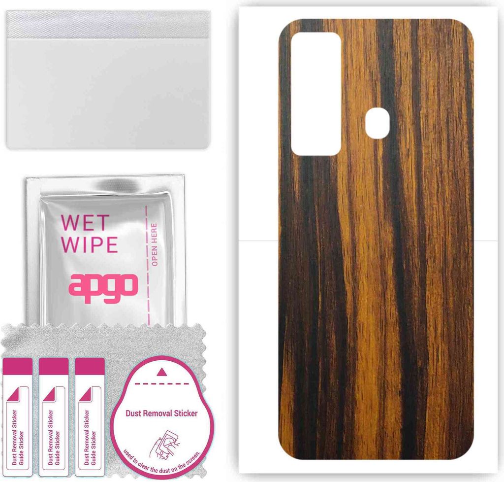 apgo Rückseite Schutzfolie, Skin, kompatibel mit Tecno Camon 17, Hinten Displayschutzfolie aus Vinylfolie, kratzfest, einfache Montage - Tigerwood