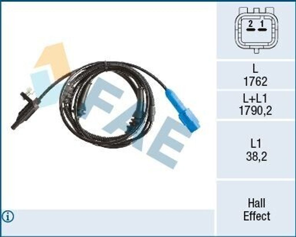 FAE ABS Sensor Raddrehzahl Hinten passend für PEUGEOT 407 SW (6E) 78516