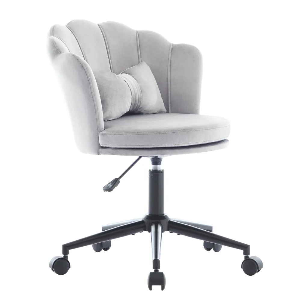 Chaise de Bureau Design Velours Réglable - Siège de Maquillage Élégant - 10