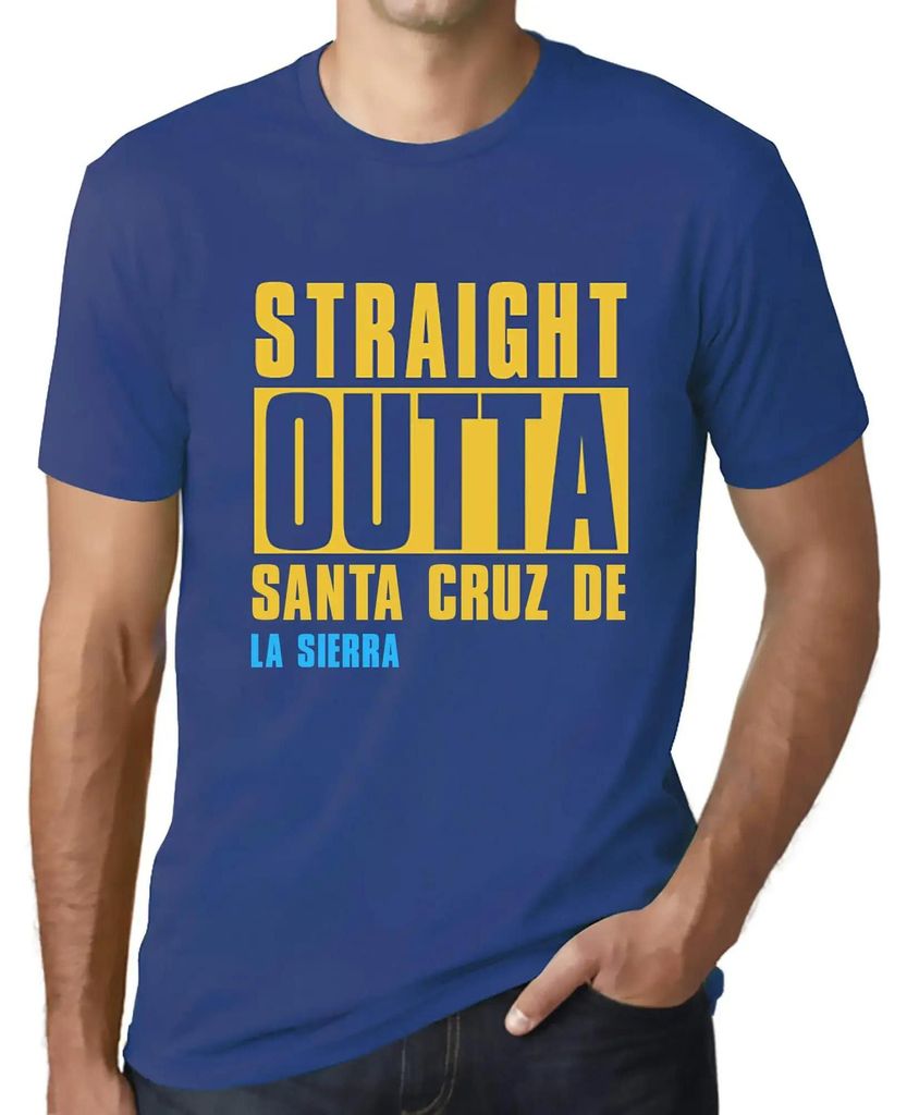 Herren Grafik T-Shirt Straight Outta Santa Cruz De La Sierra Öko-Verantwortlich Vintage Jahrgang Kurzarm Lustige Druck Geburtstag Geschenk Mann