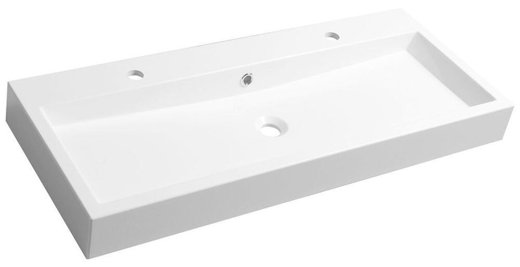 Sapho Orinoko - Lavabo doppio 1000x420 mm, con sfioratore, Immagine del prodotto 