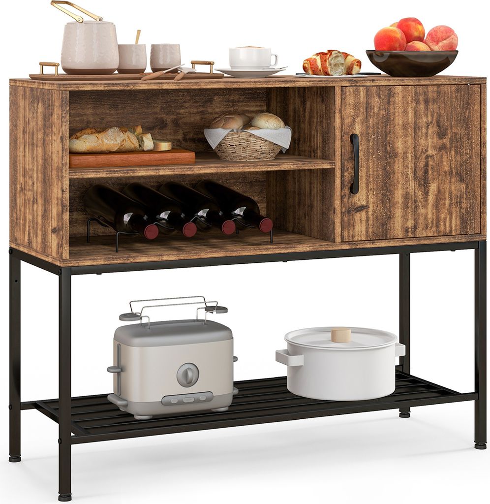COSTWAY Barschrank mit Weinregalen und Ablageflächen, Produktbild 